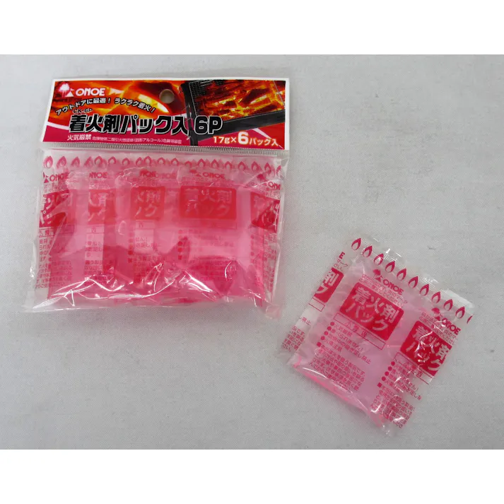 尾上製作所 キャンプ用品 BBQ用品 ソロキャンプ 着火剤パック入6P 幅13×奥3×高14cm 4907797015346【別送品】