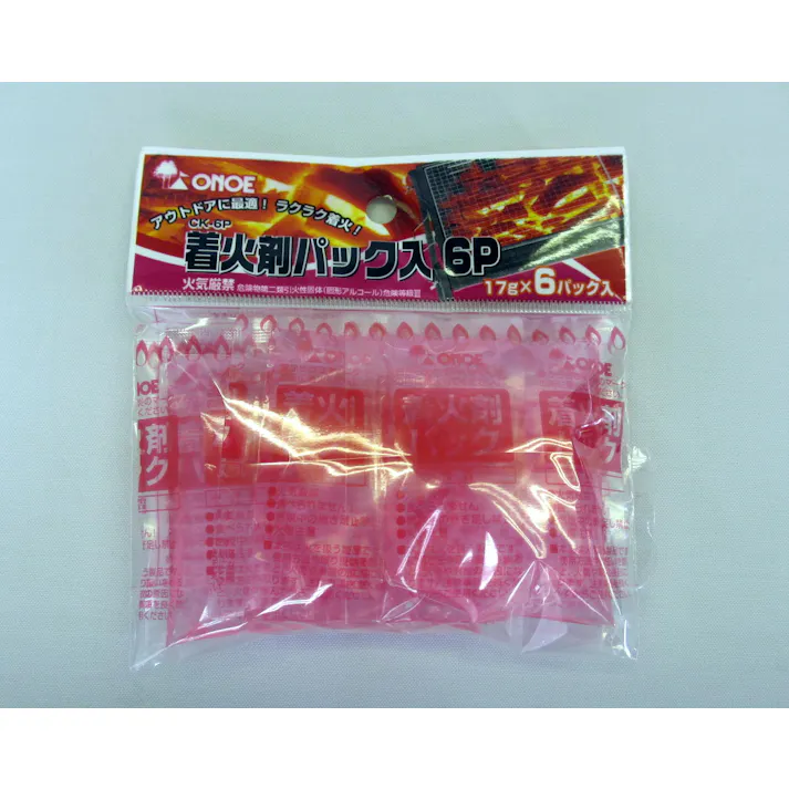 尾上製作所 キャンプ用品 BBQ用品 ソロキャンプ 着火剤パック入6P 幅13×奥3×高14cm 4907797015346【別送品】