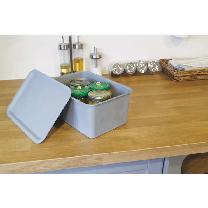 錦化成 錦化成 ミッキーマウス 蓋付き 収納ボックス ハーフ グレー 19×27×12cm ミッキーマウス スクエアBOXハーフ 幅19×奥27×高12cm グレー 4904121343397【別送品】