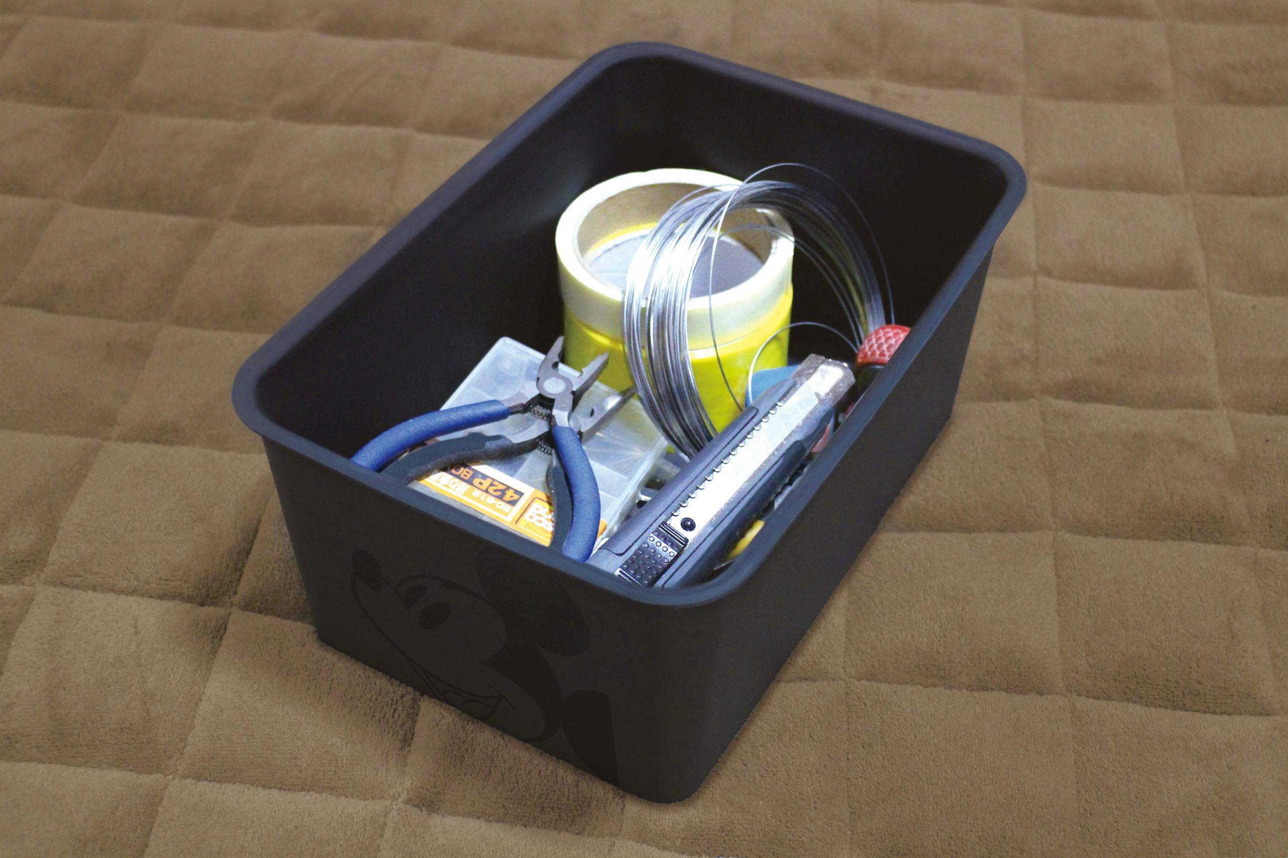 小物 miki 錦化成 ミッキーマウス 蓋付き 収納ボックス ハーフ 幅19×奥27×高12cm