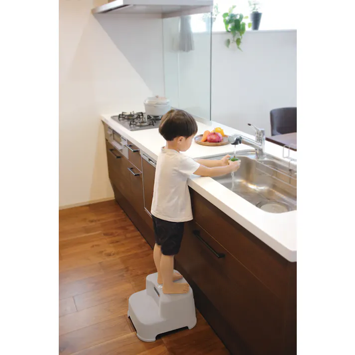 収納用品 子供向け ツー・ステップ ライトグレー 幅31.3×奥34.7×高20.6cm グレー 4904121318883【別送品】