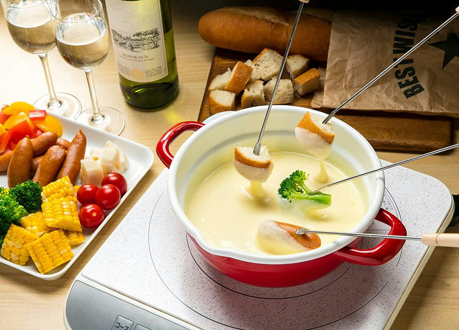 高木金属工業 鍋用品 キッチン用品 ホーローフライ＆フォンデュ鍋20cm