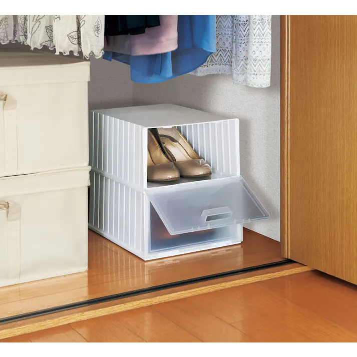 不動技研 収納用品 玄関収納 シューズボックス2個セット 幅23.2×奥31.5×高14cm 4962191015101【別送品】