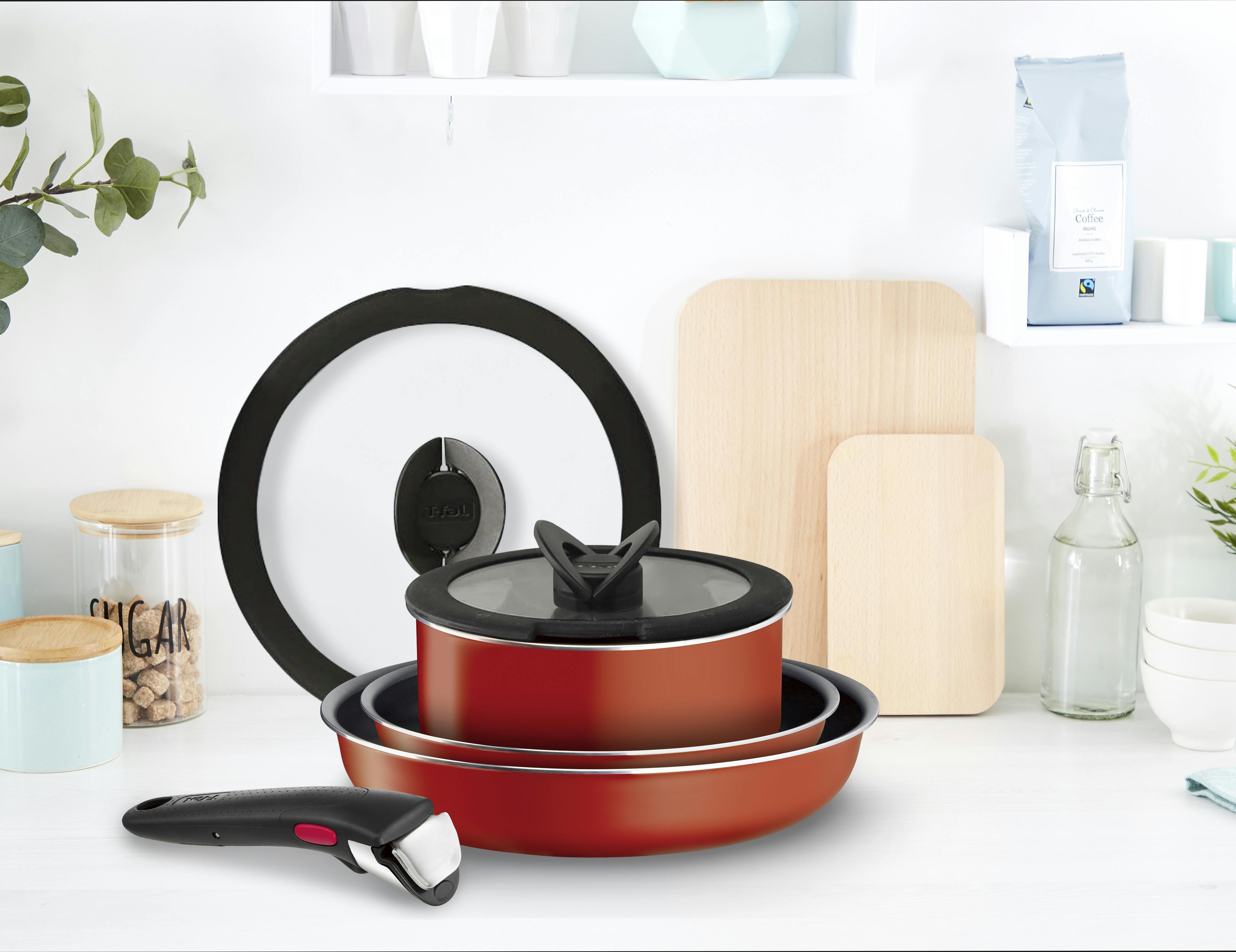 ティファールT-fal ingenio Paprika red インジニオ・ネオ IHローズ・アンリミテッド セット10 L38490