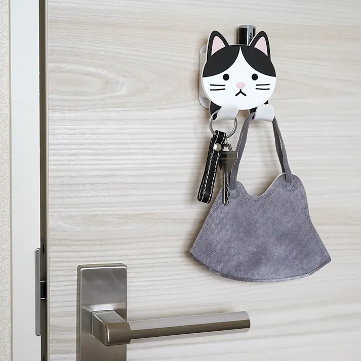 東洋ケース スティッキーフックポケット はちわれ (幅)7.4(奥行)3.7(高さ)10.8cm ブラック SH-P-01 4511546140243【別送品】