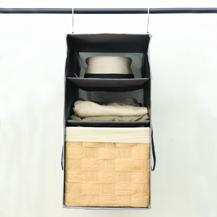 東洋ケース ハンギングラック3段 (幅)27(奥行)40(高さ)52cm グレー ESTC-HGR3-GY 4511546140748【別送品】