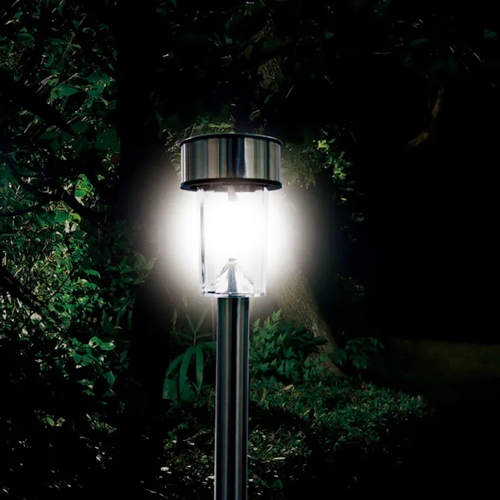 トレードワン LEDソーラーガーデンライト (幅)50(奥行)50(高さ)345cm シルバー FT-046 4562278694863【別送品】