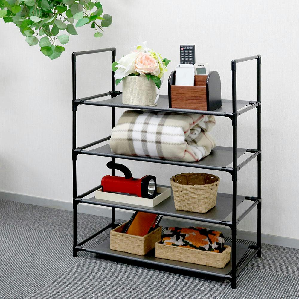 トレードワン シンプルフリーラック4段 (幅)57.0(奥行)28.0(高さ)71.8