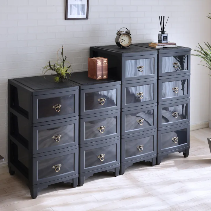 アイ・エル・シー カドリー4段 (幅)34(奥行)48.7(高さ)93cm CDL-04BK 4580253299346【別送品】