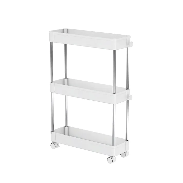 K.K ラクラクキャスターワゴン3段 スリム (幅)13(奥行)40(高さ)60cm ホワイト K-10741 4582451309124【別送品】