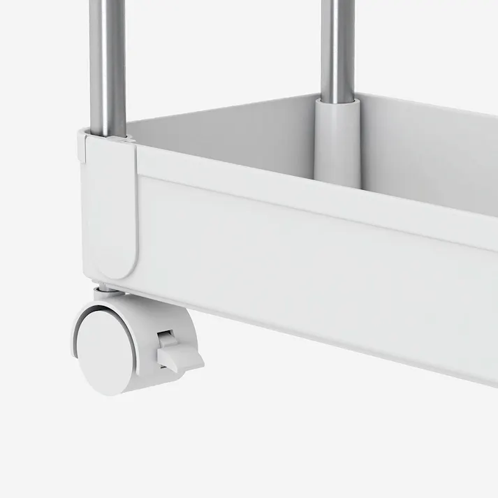 K.K ラクラクキャスターワゴン3段 スリム (幅)13(奥行)40(高さ)60cm ホワイト K-10741 4582451309124【別送品】