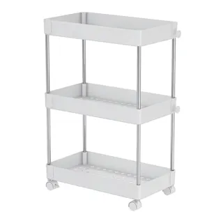 K.K ラクラクキャスターワゴン3段 (幅)22(奥行)40(高さ)60cm ホワイト K-10742 4582451309131【別送品】