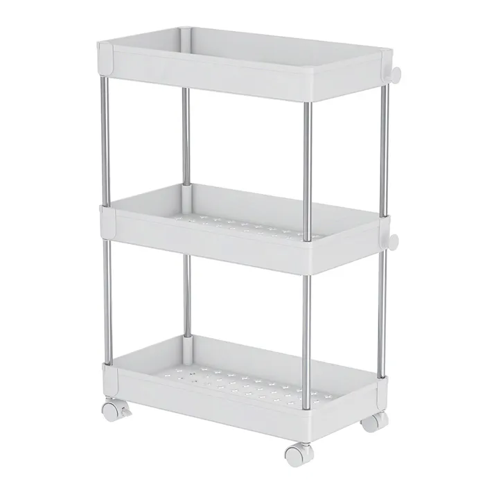 K.K ラクラクキャスターワゴン3段 (幅)22(奥行)40(高さ)60cm ホワイト K-10742 4582451309131【別送品】