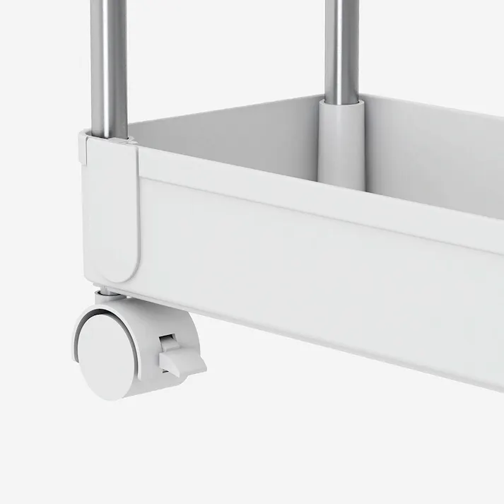 K.K ラクラクキャスターワゴン4段 スリム (幅)13.0(奥行)40(高さ)85cm ホワイト K-10743 4582451309148【別送品】