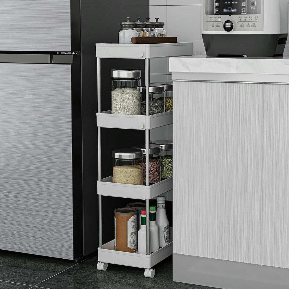 K.K ラクラクキャスターワゴン4段 (幅)22(奥行)40(高さ)85cm ホワイト