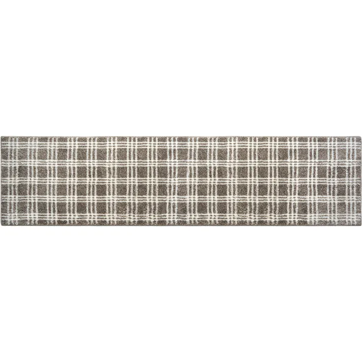 オカトー marleインテリアマットナチュラルチェック45×180cmGRY (幅)45.0(奥行)180.0(高さ)0.7cm グレー 4905016008490【別送品】