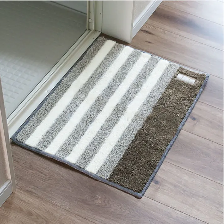 オカトー ふわもこバスマット45×60cmグレーボーダー (幅)60.0(奥行)45.0(高さ)0.5cm グレー 4905016009817【別送品】