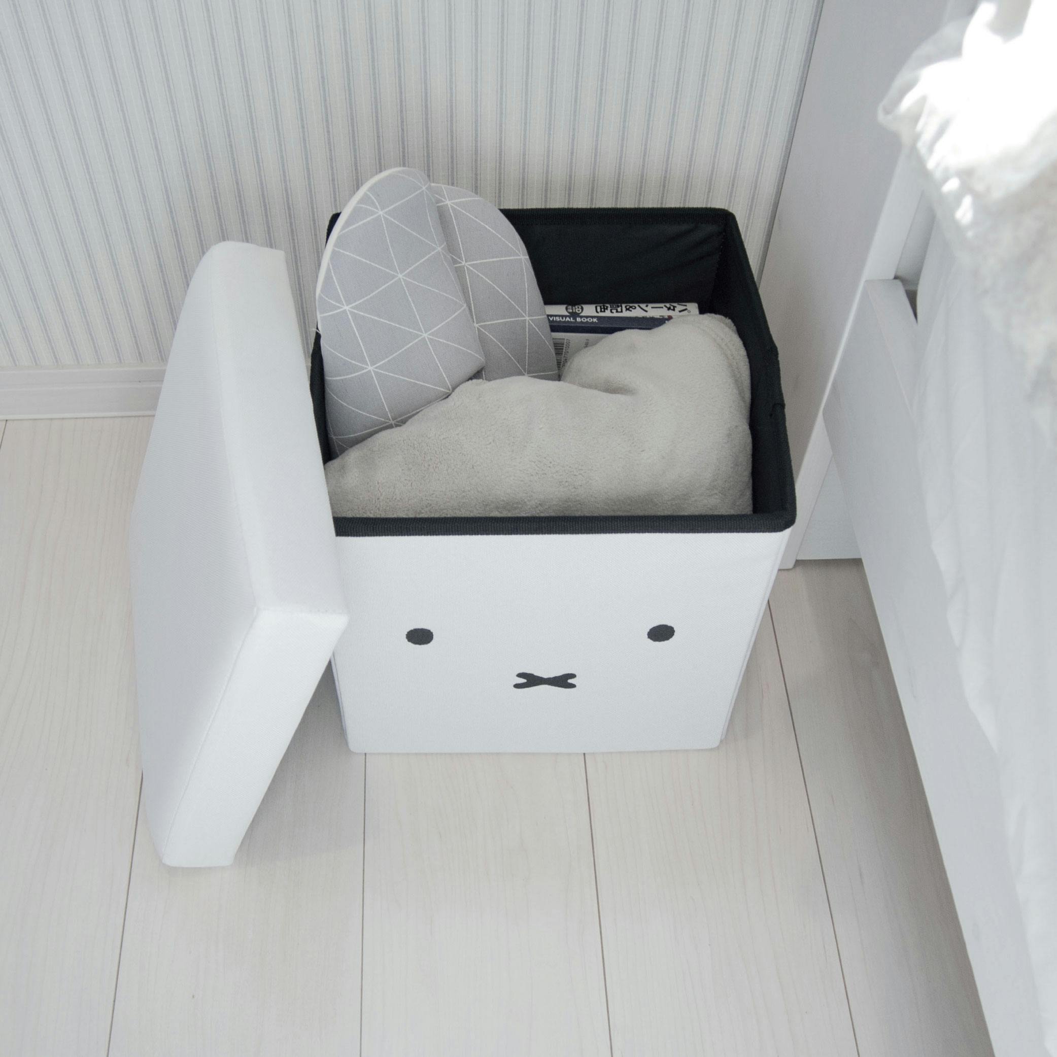 オカトー miffy収納できるスツールホワイト (幅)28.5(奥行)28.5