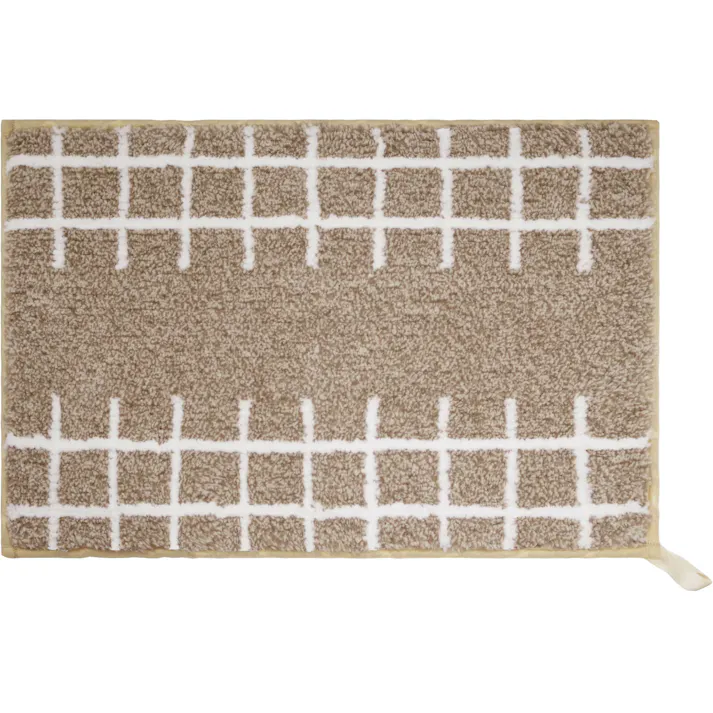 オカトー fuwaryバスマット40×60cmグリッドベージュ (幅)60.0(奥行)40.0(高さ)1.5cm ベージュ 4905016018956【別送品】