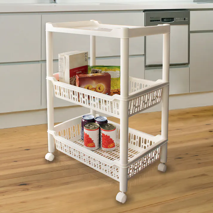 和泉化成 ヴィータワイドラックT-3段 (幅)47.3(奥行)31.6(高さ)65.8cm ホワイト 3748W 4906137374822【別送品】