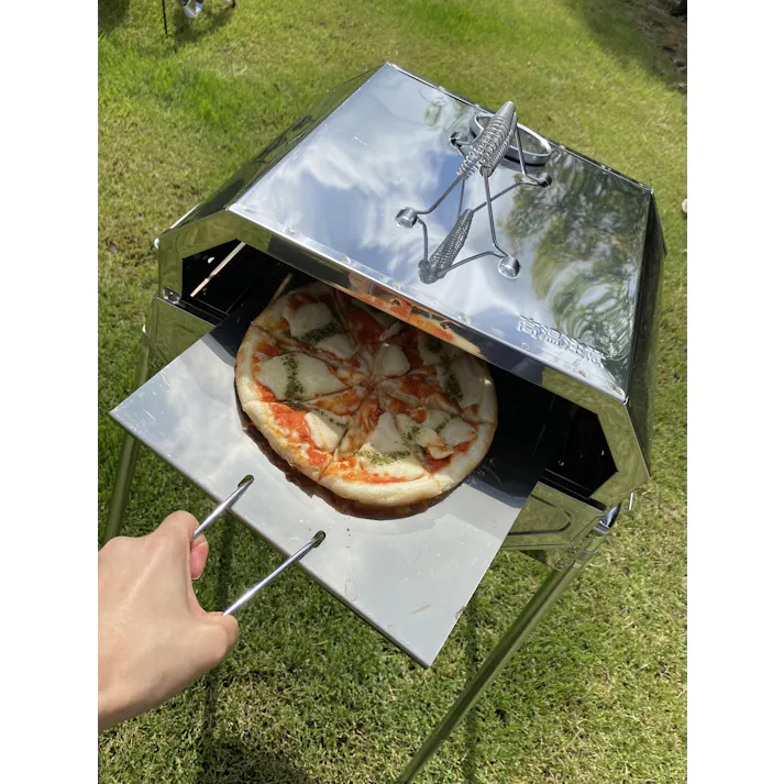 尾上製作所 コンパクトピザオーブンII (幅)38.5(奥行)31.5(高さ)12.5cm シルバー ON-1915 4907797019153【別送品】