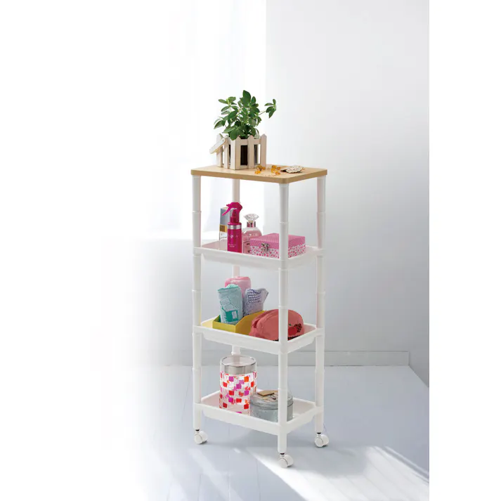 不動技研 WTW4段ミニラック (幅)34.9(奥行)22.9(高さ)88cm ホワイト F-2503 4962191010953【別送品】