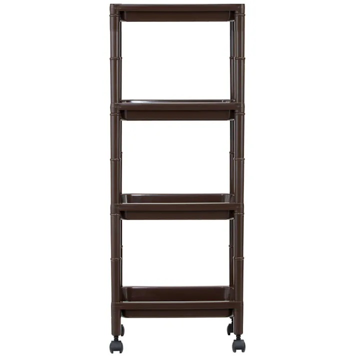 不動技研 4段ミニラック (幅)34(奥行)21.8(高さ)89cm ブラウン F-2517 4962191011073【別送品】