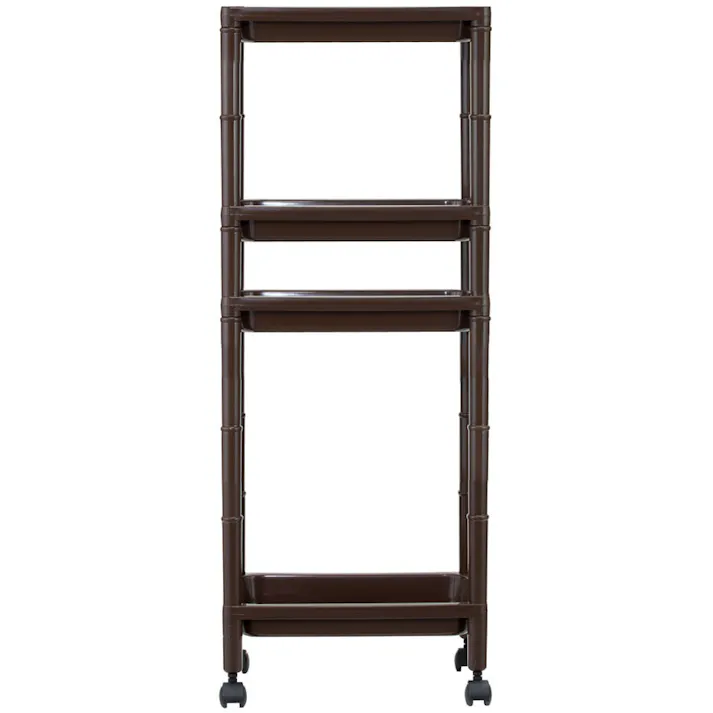 不動技研 4段ミニラック (幅)34(奥行)21.8(高さ)89cm ブラウン F-2517 4962191011073【別送品】