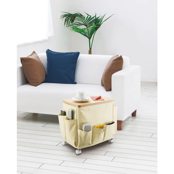 不動技研 WTWサイドテーブルワゴンWH (幅)35(奥行)23(高さ)37.7cm ホワイト F-2531 4962191012346【別送品】