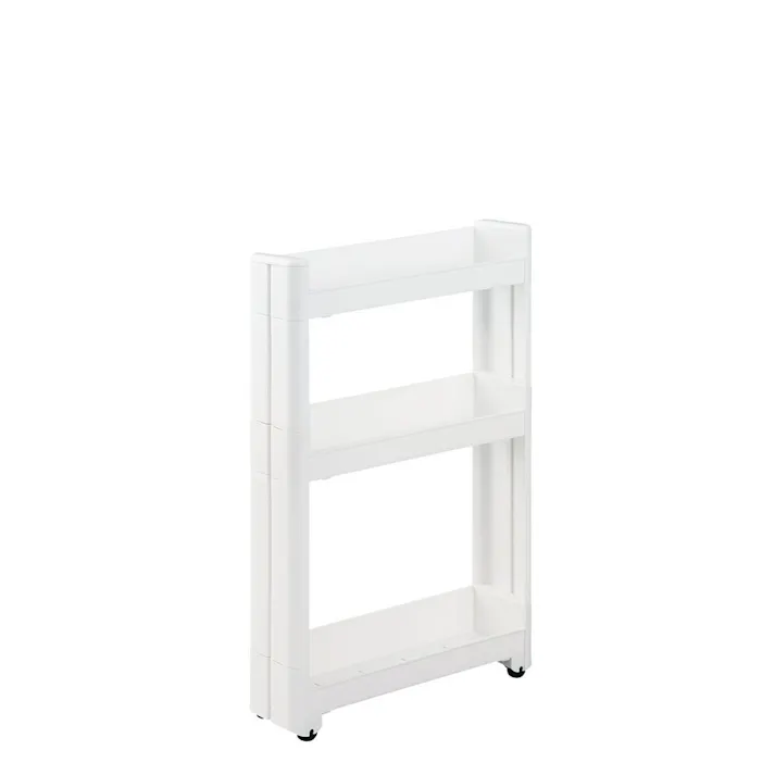 不動技研 スマートワゴンW100ランドリー3段 (幅)10.5(奥行)45(高さ)66.2cm ホワイト F-57002W 4962191014708【別送品】