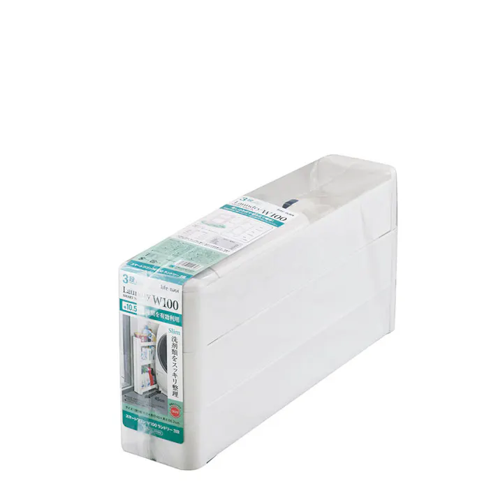 不動技研 スマートワゴンW100ランドリー3段 (幅)10.5(奥行)45(高さ)66.2cm ホワイト F-57002W 4962191014708【別送品】