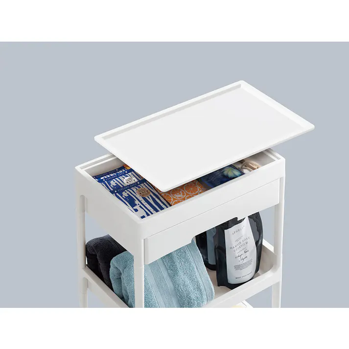 不動技研 サージュワゴン3段 (幅)40.3(奥行)25.7(高さ)68.7cm ホワイト F-2625 4962191016207【別送品】