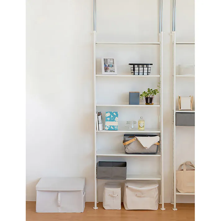 K.K 突っ張りラック 62 8段 (幅)62(奥行)24(高さ)205cm ホワイト TP-5404 4965736052647【別送品】