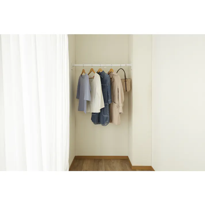 平安伸銅工業 突ぱり簡単極太ポールS (幅)72-110(奥行)7(高さ)11cm 白 OGP-72 4977612151504【別送品】