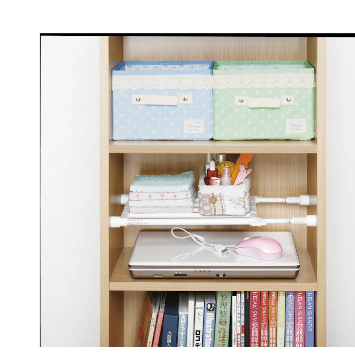 平安伸銅工業 突ぱり伸縮棚超ミニ (幅)35-48(奥行)23(高さ)2.5cm 白 TS-35 4977612203357【別送品】