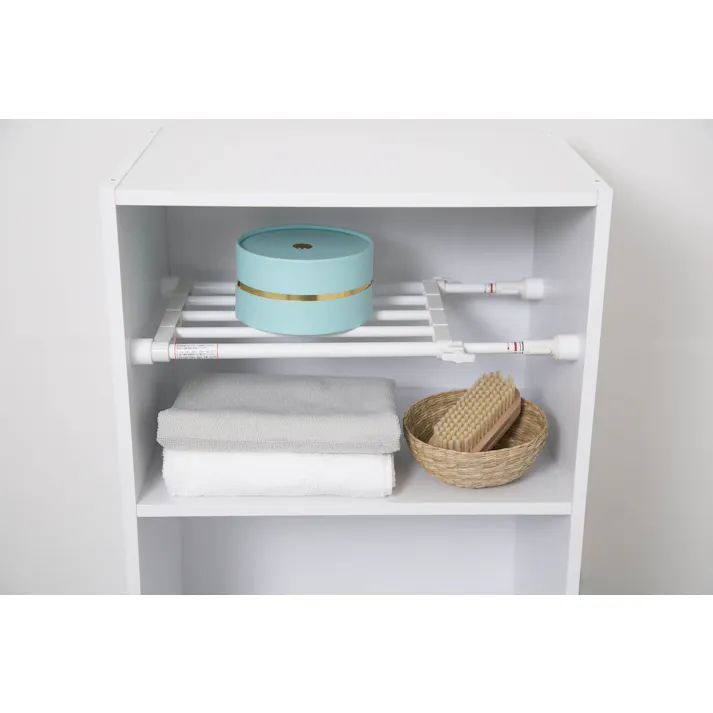 平安伸銅工業 突ぱり伸縮棚超ミニ (幅)35-48(奥行)23(高さ)2.5cm 白 TS-35 4977612203357【別送品】