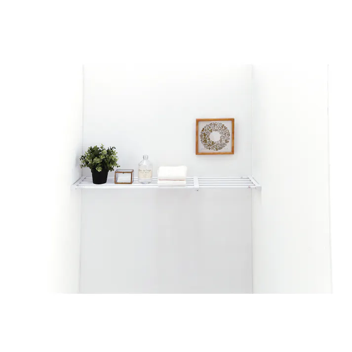 平安伸銅工業 突ぱり強力伸縮棚大 (幅)75-120(奥行)23.5(高さ)3.3cm 白 KB-75 4977612203654【別送品】