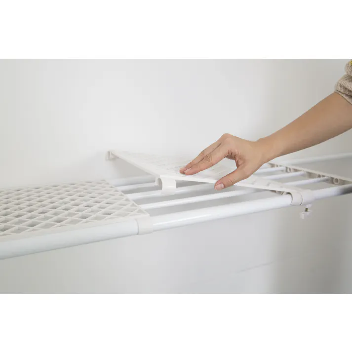 平安伸銅工業 スーパーワイドメッシュ棚大 (幅)118-190(奥行)33.5(高さ)9cm 白 RB-12 4977612209953【別送品】