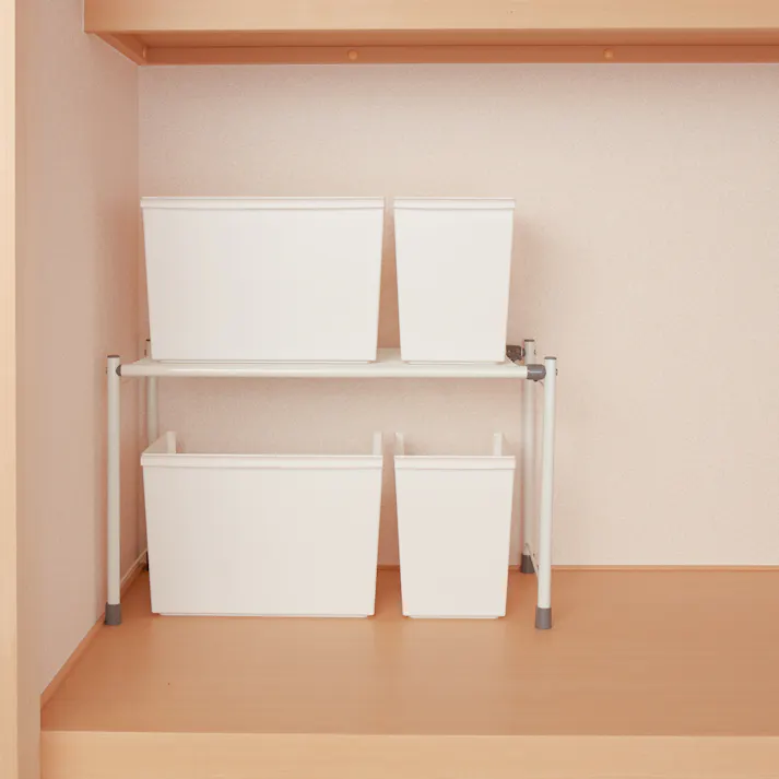 平安伸銅工業 伸縮整理棚横伸縮タイプ (幅)71-92(奥行)37(高さ)42cm 白 SOK-10 4977612661058【別送品】