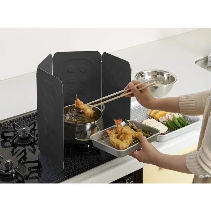 株式会社伸晃 コンパクトレンジガード通販仕様 (幅)72.5(奥)0.4(高)32cm ブラック 4964806024652【別送品】