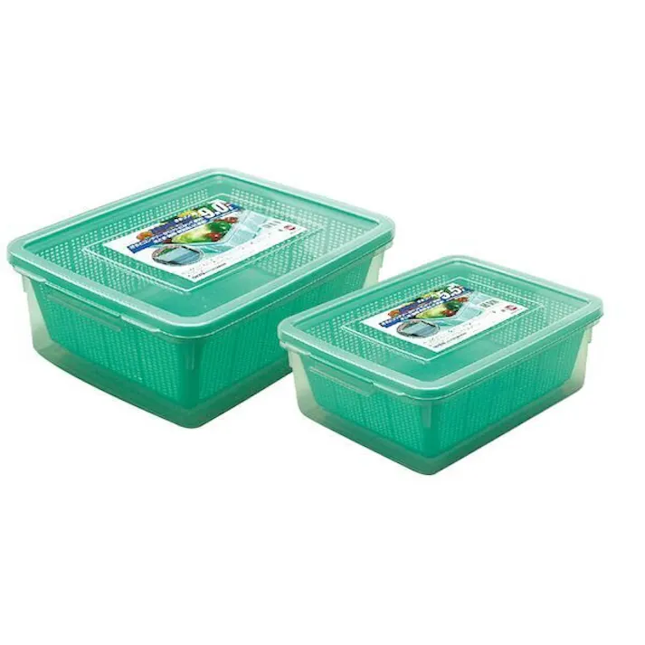 タケヤ化学工業 ざるコン角5.5L グリーン 幅31.7×奥24.8×高11.4 ザル・ボウル 4904776053450【別送品】