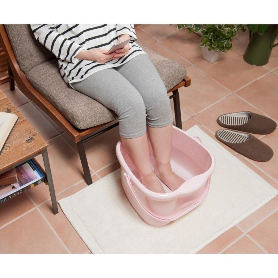 （まとめ） イノマタ化学 リラックス足湯 ピンク〔×10セット〕 足湯専科 #2500 パステルピンク イノマタ化学 足湯 温泉 フットバス リラックス 温浴 足つぼ 持ち運び | ＤＣＭオンライン