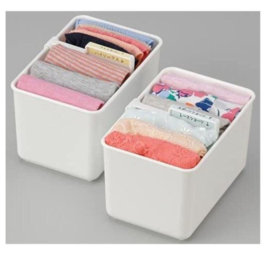 イノマタ化学 下着収納ケースS2P ホワイト 幅9.9×奥14.6×高10.8