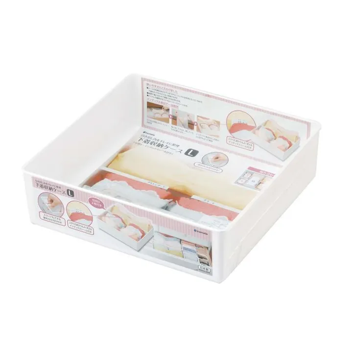 イノマタ化学 下着収納ケースL ホワイト 幅30.8×奥29.2×高9 リビング収納 4905596295464【別送品】