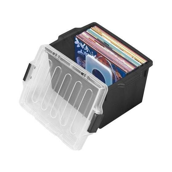 伊勢藤 同人誌サイズ収納ケース ブラック 幅24.5×奥34.5×高21 小物収納