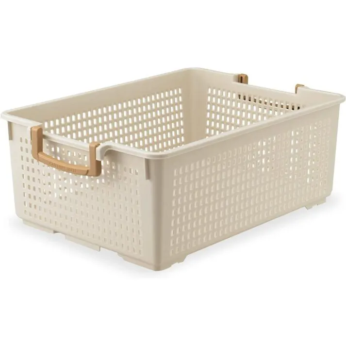 伊勢藤 フリーバスケットLL アイボリー 幅35.6×奥50.6×高18 小物収納 4966149287275【別送品】