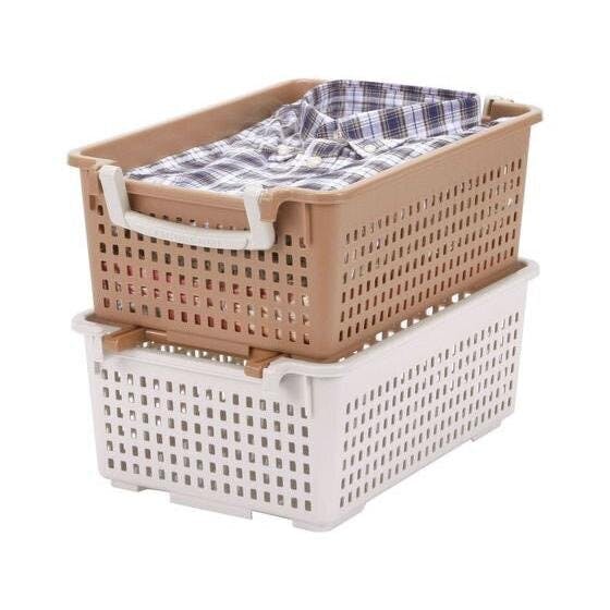 家型バスケット 伊勢藤 フリーバスケットS アイボリー 幅25×奥38.5×高14 小物収納