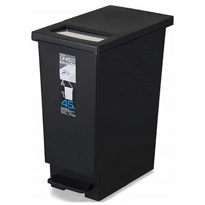 新輝合成 プッシュ&ペダル45S ブラック 幅26.5×奥45.5×高55.5 ペール 4973221009298【別送品】