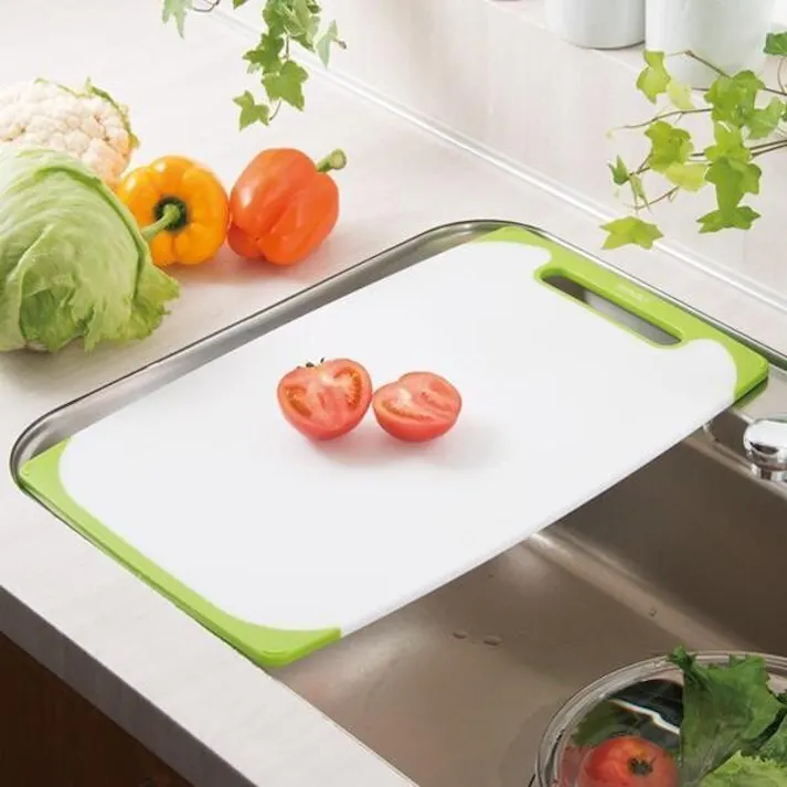 新輝合成 ラバー付耐熱抗菌まな板シンク ホワイト 幅48×奥29.5×高0.9 まな板 4973221043520【別送品】
