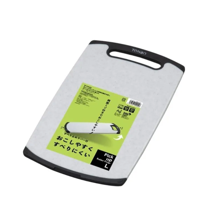 新輝合成 起こしやすいラバー耐熱抗菌まな板L 石目調 幅37×奥22.5×高0.8 まな板 4973221044046【別送品】